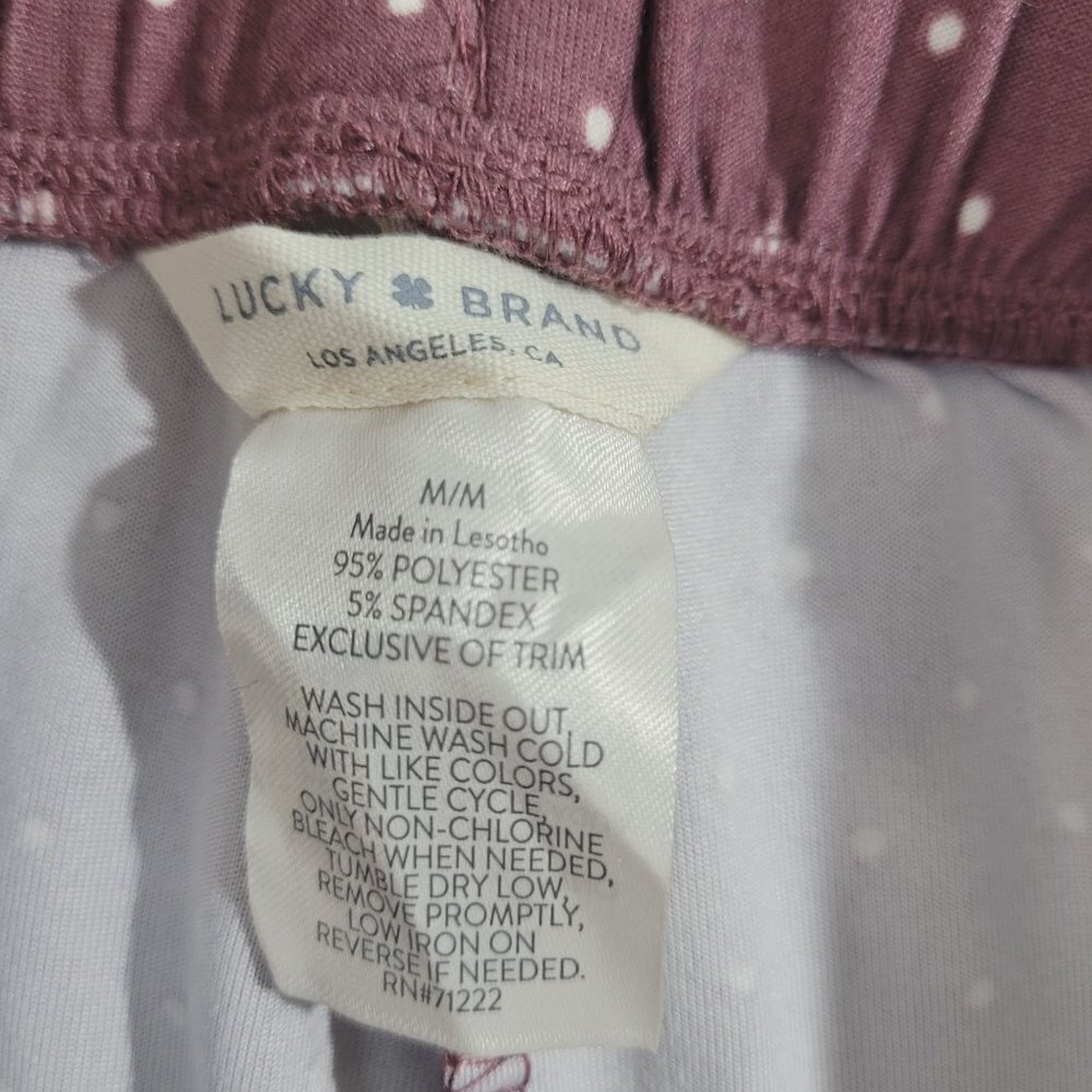 NEW Lucky Brand Womens 2-Pack Lounge Pants M Polyester/Spandex Pink Polka// 25PT - Picture 3 of 4